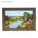 Ключница "Птицы на реке" багет 24х34х5 см