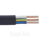Кабель ВВГнг-LS 3х2.5пл, силовой, медный, плоский, негорючий, пониженное газовыделение, черный, двойная изоляция ПВХ, ГОСТ, в бухте по 100м, (Кабэкс)
