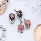 Серьги посеребрение цветы Родонит
