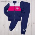Костюм спортивный для девочки (куртка, брюки), рост 104 см, цвет тёмно-синий/фуксия Л692