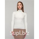 Белая трикотажная водолазка-лапша с цельновязанным горлом, Цвет Белый, Размер XS FORS