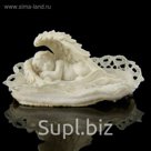 Сувенир полистоун "Спящий ангелочек в крыльях" ажурная салфетка 3,5х6,5х3,5 см