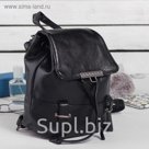Рюкзак молодёжный на шнурке "Ремешки", 1 отдел, чёрный