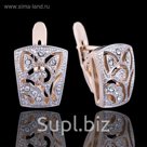 Серьги "Кижи", цвет белый в золоте