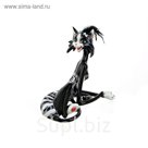 Фигурка декоративная "Кошка-модница" 33,5*19*34см. (декоративные стразы, перо) (полистоун, текстиль)