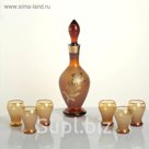 Набор для водки Golden flowers, графин 650 мл и 6 рюмок 60 мл