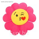 Мягкая игрушка-магнит "Цветочек-смайлик", цвета МИКС