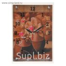 Часы настенные прямоугольные "Две коричневые вазы", 25х35 см микс