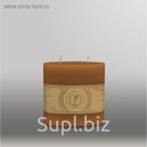 Свеча овальная призма "Классика", 125x63х125мм,  2 фитиля коричневый