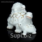 Нэцкэ "3 черепашки белые с золотом"