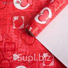 Бумага для декорирования, "Любовь", красный, 0,7 х 10 м
