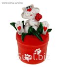 Копилка "Котик в цветочном горшке"