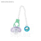 Эластичная пустышка и цепочка от Farlin с 0 мес., фиолетовая