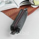 Ключница на молнии, металлическое кольцо, коричневая
