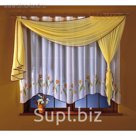 Комплект штор с подвязами 5764, ш 160 х в 180 см, ламбрекен ш 50 х в 180 см, жёлтый