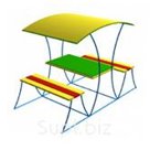 Столик со скамьями 5 ОДБ.02.05 Размер: 1500х1220х2100