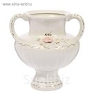 Ваза "Амфора" средняя, лепка, белая, микс