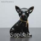 Копилка "Собака Чихуахуа", мини, цепочка, глянец, чёрный