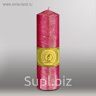 Свеча цилиндр с конусом "Металлик", 70x250мм, рубин