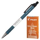Ручка шариковая масляная автоматическая PILOT, корпус синий, узел 0,7 мм, линия 0,32 мм, синяя
