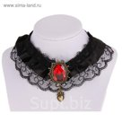 Колье "Александрия", овал, цвет красный
