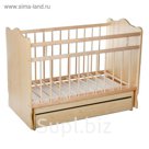 Детская кроватка «Колибри-Классик 5» с ящиком, цвет клён