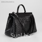 Сумка дорожная 025/1, 45*25*35, 1 отд на молнии, н/карман, стежка лак черный