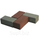 Плита бетонная тротуарная "Кирпич" 1.П.7, 200*100*70 мм (цветн)