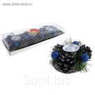 Подсвечники "Шишки с синими ягодками" (набор 3 шт.)