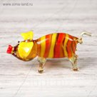 Сувенир из стекла средняя "Свинка", микс, 11 х 3 х 4 см