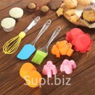 Набор для выпечки 12 предметов "Лёд": 9 форм 7х6 см, лопатка 25 см, кисть 22 см, венчик 25 см