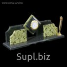 Визитница «Звезда»: 2 секции, подставка для ручки, часы