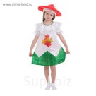 Карнавальный костюм для девочки "Мухомор", шляпа, платье, р-р 64, рост 122-128 см