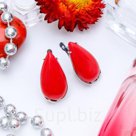 Серьги посеребрение капля Коралл