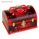 Шкатулка музыкальная механическая "Сундучок с розой"