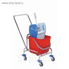 Тележка уборочная Bayersan, ведро 18 л, насадка для отжима, хром (45651-5043)