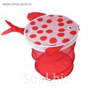 Корзина для игрушек "Рыбка" с крышкой, цвет красно-белый