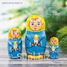 Матрешка 3 кукольная "Ангел со свечкой" 11см