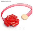 Подхват для штор на ленте "Розочка", цвет красный