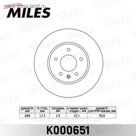 Диск тормозной передний MILES K000651