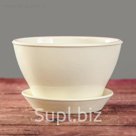 Кашпо "Ксения" фиалочница 13 0,5л глянец молочный