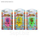 Свеча восковая для торта "Платье" цифра 6, цвета МИКС