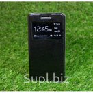 Черный кожаный чехол для Samsung Galaxy A5 View Cover Case 