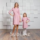 Комплект одинаковых платьев для мамы и дочки в стиле фэмили лук "Ариадна" (пыльная роза)