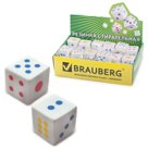 Резинка стирательная BRAUBERG «Game», в форме игральной кости, 24?24?24 мм, белая, пакет