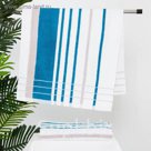 Полотенце махровое BERLIN Streifen, размер 50х100 см, 470 г/м2, цвет белый/морская волна/серый