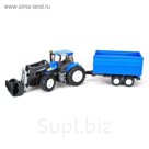Трактор New Holland T8040 с погрузчиком и прицепом BRUDER