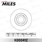 Диск тормозной передний MILES K000412