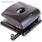 Дырокол Office Soft до 30 листов, пластиковый, чёрный, с линейкой