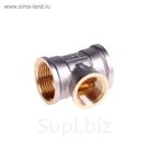 Тройник редукционный JIF, 3/4"х1/2"х3/4", внутренняя резьба, никелированный, латунь